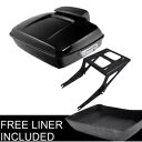 ブラックチョップドパックトランク バックレストマウントラック付き ハーレーファットボーイ 2008-2016に適合 Black Chopped Pack Trunk W/ Backrest Mount Rack Fit For Harley Fat Boy 2008-2016