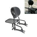 バックレスト シーシーバー パッド付き 荷物ラック インディアン チーフ ダークホース 16-18 ブラック用 Backrest Sissy Bar W/ Pad Luggage Rack For Indian Chief Dark Horse 16-18 Black