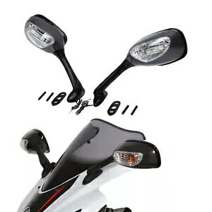 カーボン LED ターンシグナルリアビューミラースズキ GSXR600 GSXR750 2006-21 Carbon LED Turn Signal Rear View Mirrors Fit For Suzuki GSXR600 GSXR750 2006-21