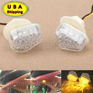 フロントクリア LED ターンシグナルインジケータライトヤマハ YZF R1 R6 2002-2013 R6S Front Clear LED Turn Signals Indicator Light For Yamaha YZF R1 R6 2002-2013 R6S