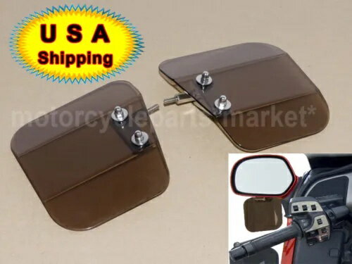 2x スモークハンドガードエアウィングディフレクターフロントガラスミラーマウントホンダ GL1800 2x Smoke Hand Guard Air Wing Deflector Windshield Mirror Mount For Honda GL1800
