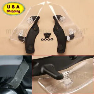 2 個クリアサイドウイングエアディフレクターフロントガラスハーレーロードグライド 15-22 に適合 2 PCS Clear Side Wing Air Deflector Windshield Fit For Harley Road Glide 15-22