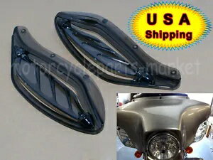 スモーク ABS 調整可能なサイドウイングエアディフレクターフェアリングハーレーストリートグライド用 Smoke ABS Adjustable Side Wing Air Deflectors Fairing For Harley Street Glide