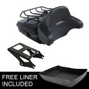 ブラックチョップドパックトランクバックレストラックハーレーツアーパックロードグライド14-24に適合 Black Chopped Pack Trunk Backrest Rack Fit For Harley Tour Pak Road Glide 14-24