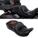 ブラック + レッド運転席助手席ハーレーロードグライドエレクトラグライド 09-23 に適合 Black+Red Driver Passenger Seat Fit For Harley Road Glide Electra Glide 09-23