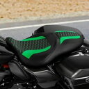 ブラック + グリーン運転席 & 助手席ハーレーツーリングストリートグライド 09-23 19 に適合 Black+Green Driver & Passenger Seat Fit For Harley Touring Street Glide 09-23 19