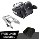 ブラック キング パック トランク バックレスト マウント ハーレー ツアー パック ストリート グライド 09-13 に適合 Black King Pack Trunk Backrest Mount Fit For Harley Tour Pak Street Glide 09-13