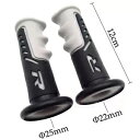 左:7/8" 右:1" ATV WATERCRAFTS "R" 刻印ゲルグリップ ソフトグレー バイク用 Left:7/8" Right:1” ATV WATERCRAFTS "R" Engraved Gel Grips Soft GRAY For Bike