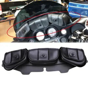オートバイフロントガラスバッグ 3 ポケットフェアリングポーチハーレーツーリングストリートグライド用 Motorcycle Windshield Bag 3 Pocket Fairing Pouch For Harley Touring Street Glide