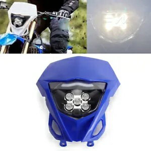 1X ブルー LED ヘッドライトアセンブリスーパーモトヤマハ WR450F/X WR250R YZ450F ホンダ用 1X Blue LED Headlight Assembly For Supermoto Yamaha WR450F/X WR250R YZ450F Honda