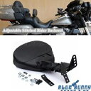 ブラック 調節可能なライダー バックレスト パッド付き ハーレー ツーリング グライド ロードキング 1988-08用 Black Adjustable Rider Backrest w/Pad For Harley Touring Glide Road King 1988-08