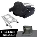 キング トランク クローム ラック バックレスト付き ハーレー ツアー パック エレクトラ グライド 14-23 に適合 King Trunk W/ Chrome Rack Backrest Fit For Harley Tour Pak Electra Glide 14-23