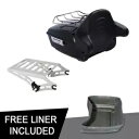 13.7インチ キングパック トランクパッド クロームマウント ハーレーツーリング ストリートグライド 14-23用 13.7" King Pack Trunk Pad Chrome Mount Fit For Harley Touring Street Glide 14-23