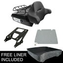 ブラックチョップドトランクバックレストラック&プレートハーレーストリートグライド14-23 19に適合 Black Chopped Trunk Backrest Rack & Plate Fit For Harley Street Glide 14-23 19