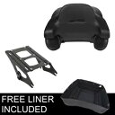 ブラック キング パック トランク バックレスト スピーカー付き ハーレー ストリート グライド 14-23 15 に適合 Black King Pack Trunk Backrest W/ Speakers Fit For Harley Street Glide 14-23 15