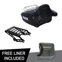 13.7インチ キングパック トランク 2-UP ラック バックレスト ハーレー ツーリング ロード グライド 14-23 に適合 13.7" King Pack Trunk 2-UP Rack Backrest Fit For Harley Touring Road Glide 14-23