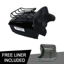 キングパック トランク バックレスト ブラック 荷物ラック ハーレー ストリート グライド 09-13 11 に適合 King Pack Trunk Backrest Black Luggage Rack Fit For Harley Street Glide 09-13 11