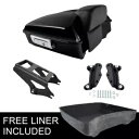 みじん切りトランクバックレストブラックラックドッキングフィットハーレーストリートグライド 09-13 12 Chopped Trunk Backrest Black Rack Docking Fit For Harley Street Glide 09-13 12