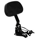 ブラック 調節可能なフロントドライバーバックレスト + マウントキット ハーレーツーリング 09-23 に適合 Black Adjustable Front Driver Backrest + Mount Kit Fit For Harley Touring 09-23