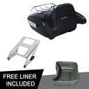 キングパック トランク バックレスト クローム ラック付き ハーレー ツアー パック ロード グライド 14-23 に適合 King Pack Trunk Backrest W/Chrome Rack Fit For Harley Tour Pak Road Glide 14-23