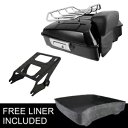 ブラックチョップドトランクバックレストラックハーレーツアーパックエレクトラグライド14-23 18に適合 Black Chopped Trunk Backrest Rack Fit For Harley Tour Pak Electra Glide 14-23 18