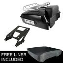 ブラックチョップドトランクバックレストラックハーレーツアーパックエレクトラグライド14-23 18に適合 Black Chopped Trunk Backrest Rack Fit For Harley Tour Pak Electra Glide 14-23 18