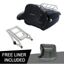 キングパック トランク バックレスト ラック付き ハーレー ツーリング ストリート ロード グライド 14-23 に適合 King Pack Trunk Backrest W/Rack Fit For Harley Touring Street Road Glide 14-23