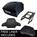 ブラック キング パック トランク バックレスト & マウント ラック ハーレー エレクトラグライド 14-23 に適合 Black King Pack Trunk Backrest & Mount Rack Fit For Harley Electra Glide 14-23