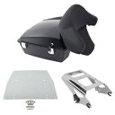 みじん切りパック トランク バックレスト ラック プレート ハーレー ツアーパック ロードキング 09-13 に適合 Chopped Pack Trunk Backrest Rack Plate Fit For Harley Tour-Pak Road King 09-13