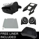ブラックキングパック トランク背もたれラックスピーカー ハーレーエレクトラグライド 14-24用 Black King Pack Trunk Backrest Rack Speakers Fit For Harley Electra Glide 14-24