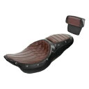 ブラウン ブラック 運転席 & 助手席背もたれパッド ハーレー ロード グライド 14-23 に適合 Brown Black Driver & Passenger Seat Backrest Pad Fit For Harley Road Glide 14-23