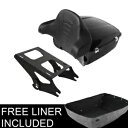 ブラックキング トランク & バックレストマウント ハーレーツアーパックエレクトラグライド 14-23 17 に適合 Black King Trunk & Backrest Mount Fit For Harley Tour Pak Electra Glide 14-23 17