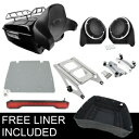 トランク背もたれ + ラックスピーカーテールライトハーレーツアーパックツーリング 14-23 18 に適合 Trunk Backrest + Rack Speaker Taillight Fit For Harley Tour Pak Touring 14-23 18