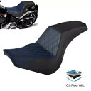 ブルーステッチライダーパッセンジャージェルシートハーレーソフテイルFXBB FXST 18-23用 Blue Stitching Rider Passenger...