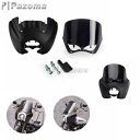 オートバイフロントヘッドライトフェアリングカウル + フロントガラスハーレーダイナ 2006-2017 Motorcycle Front Headlight F...