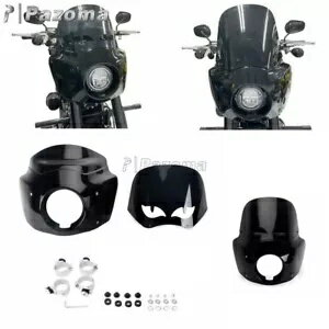 ハーレー ダイナ ワイド グライド EFI FXDWGI 用 12 インチ フロントガラス付きフェアリング Fairing w/ 12