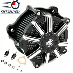 フラワー CNC カットエアクリーナーインテークフィルターハーレーツーリングダイナソフテイル FLSTNSE ..