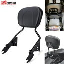 ハーレーツーリングロードキングストリートグライド09+用ブラック乗客バックレストシーシーバー Black Passenger Backrest Sissy Bar For Harley Touring Road King Street Glide 09+