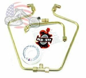 Old-Stf 真鍮スプリット ロッカー ボックス オイル ハード ライン ハーレー ショベルヘッド エンジン コーン世代 Old-Stf Brass Split Rocker Box Oil Hard Lines Harley Shovelhead Engines Cone Gen