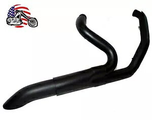 ブラック高出力調整可能な 2 に 1 排気管ヘッダーハーレーツーリングバガー Black High Output Adjustable 2 into 1 Exhaust Pipe Header Harley Touring Bagger 