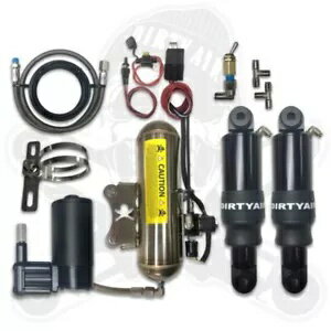 Dirty Air ハーレー ツーリング バガー リア ファストアップ エアライド ショック サスペンション キット 80+ Dirty Air Harley Touring Bagger Rear Fast Up Air Ride Shocks Suspension Kit 80+
