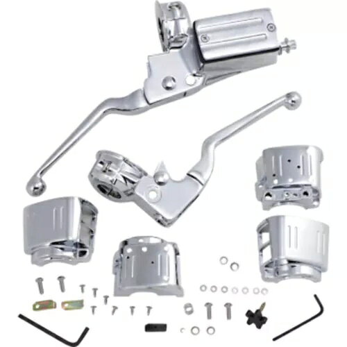 クローム ハンドルバー ハンド コントロール デュアル ディスク 11/16 インチ ボア キット ハーレー ツーリング 84-95 Chrome Handlebar Hand Controls Dual Disc 11/16" Bore Kit Harley Touring 84-95 