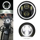 5.75インチ 5 3/4 LED ヘッドライトリング DRL ホンダシャドウエアロスピリット 750 VT VTX用 5.75