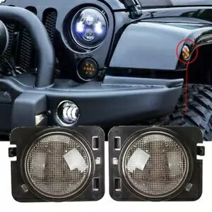 ジープラングラー JK 07-17 ペアフロントフェンダーフレア LED ターンシグナルライトアンバー For Jeep Wrangler JK 07-17 Pair Front Fender Flares LED Turn Signal Light Amber