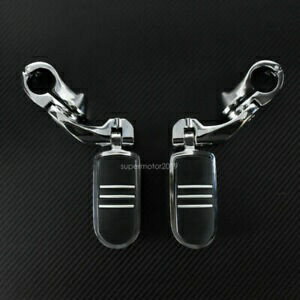 1 〜 1-1/4 インチクロームショートアングルハイウェイフットペグレストマウントキットハーレーに適合 1 to 1-1/4'' Chrome Short Angled Highway Foot Peg Rest Mount Kit Fit For Harley
