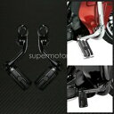 1 インチから 1.25 インチのブラック ロングアングル ハイウェイ ノンスリップ フットペグレスト ハーレー用 1'' to 1.25'' Black Long Angled Highway Non-Slip Foot Peg Rest Fit For Harley