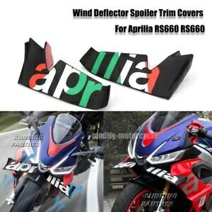 フロントウイングレットウインドディフレクタースポイラートリムカバーアプリリア RS660 RS660 Front Winglet Wind Deflector Spoiler Trim Covers For Aprilia RS660 RS660