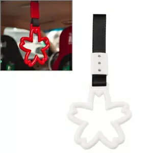 桜の形のリング 電車 バス ハンドル ハンドストラップ ドリフト チャーム ツール ホワイト Cherry Blos..