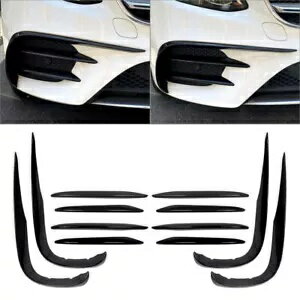 ベンツ E クラス W213 フロントバンパーリップスプリッタースポイラー + フォグライトカバートリム For Benz E-Class W213 Front Bumper Lip Splitter Spoiler+Fog Light Cover Trim
