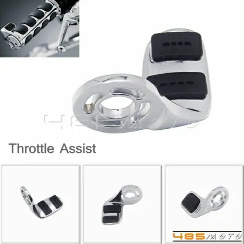 クローム & ブラック オートバイ クルーズ ハンド グリップ リストレスト スロットル コントロール ア..